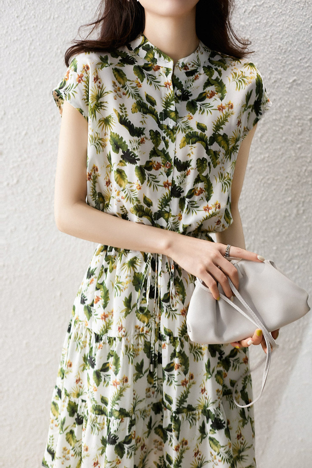 Botanical Summer Chiffon Dress