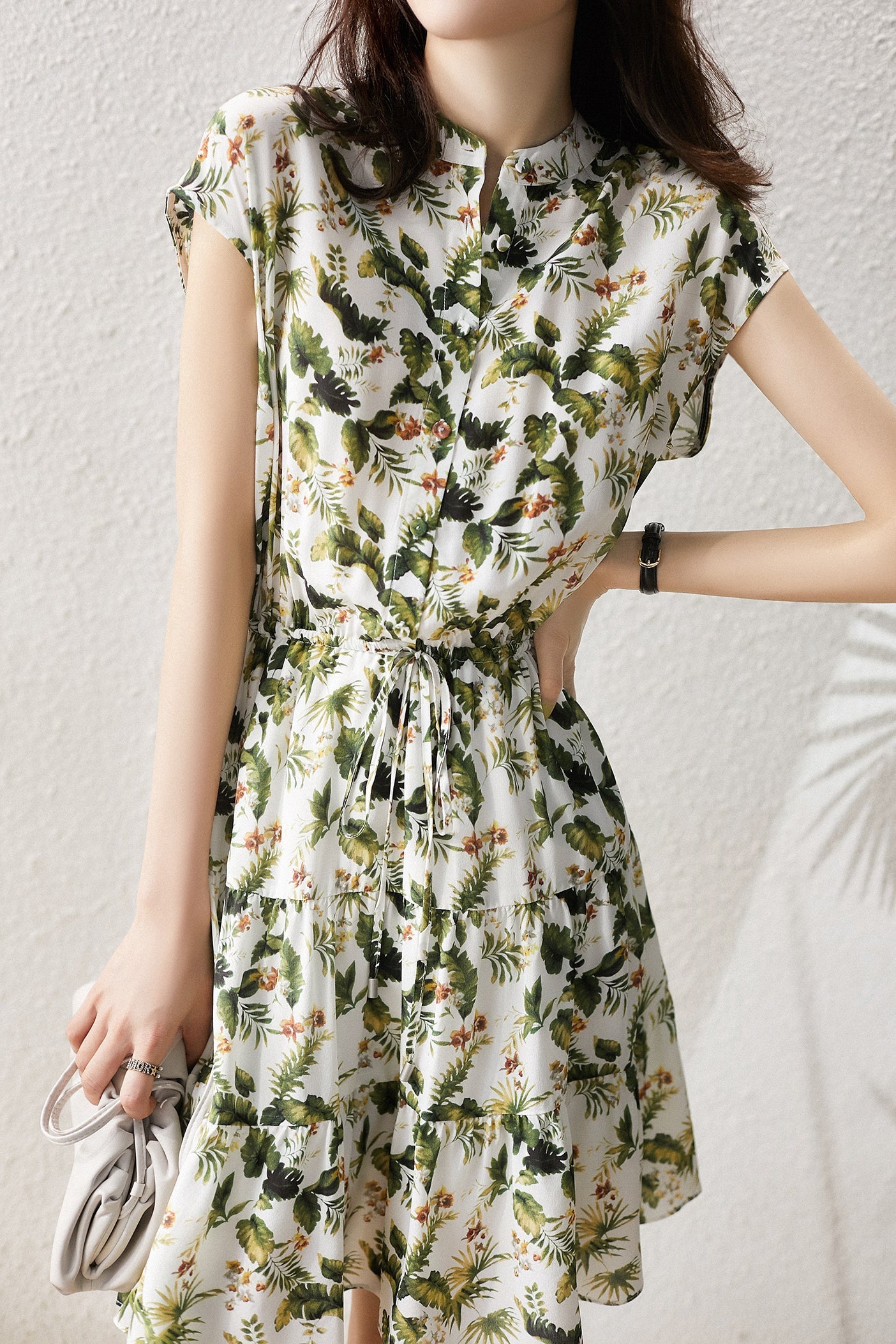 Botanical Summer Chiffon Dress