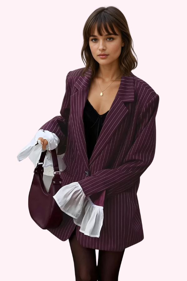 Elvoru - Wine Red Suit Jacket