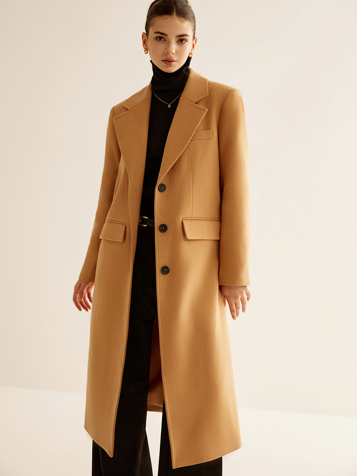 Minimalist Wool-Blend Long Coat