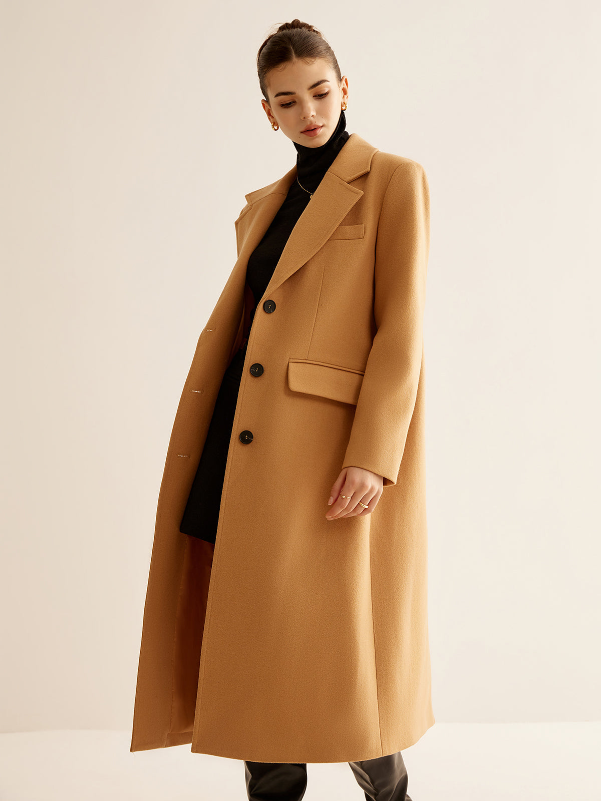 Minimalist Wool-Blend Long Coat