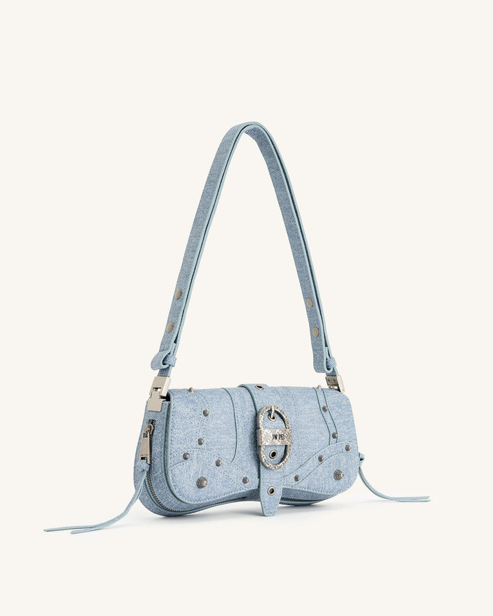 Borsa Joy a Tracolla Curva – Denim Imbottito