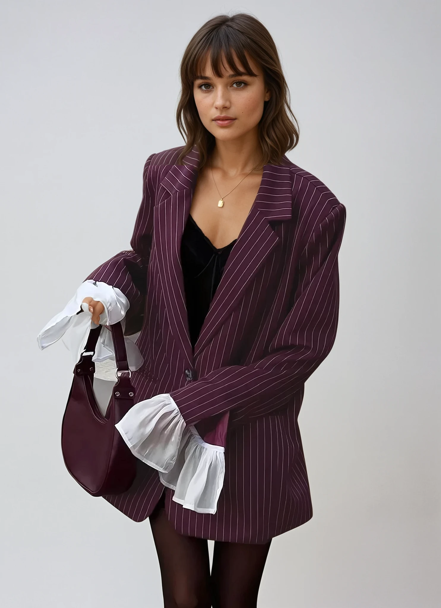 Velmira – Blazer Bordeaux Chic