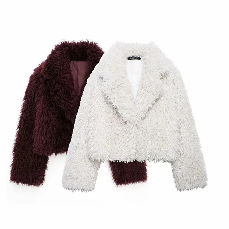 ELVORU - Fur Effect Puffer Coat