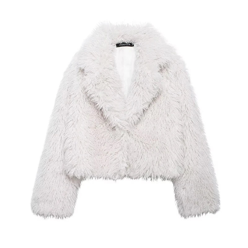 ELVORU - Fur Effect Puffer Coat