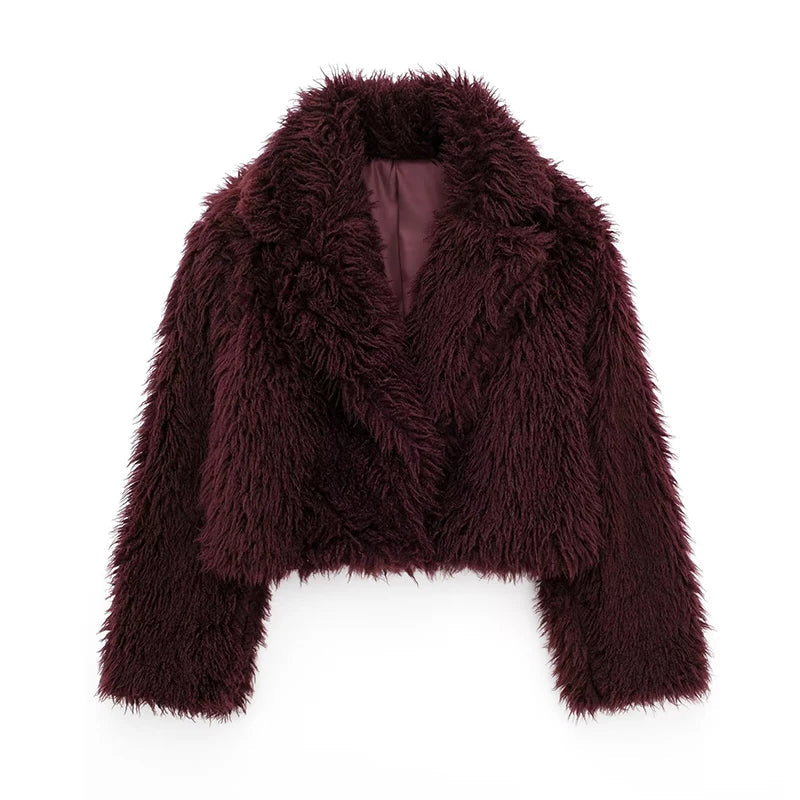 ELVORU - Fur Effect Puffer Coat