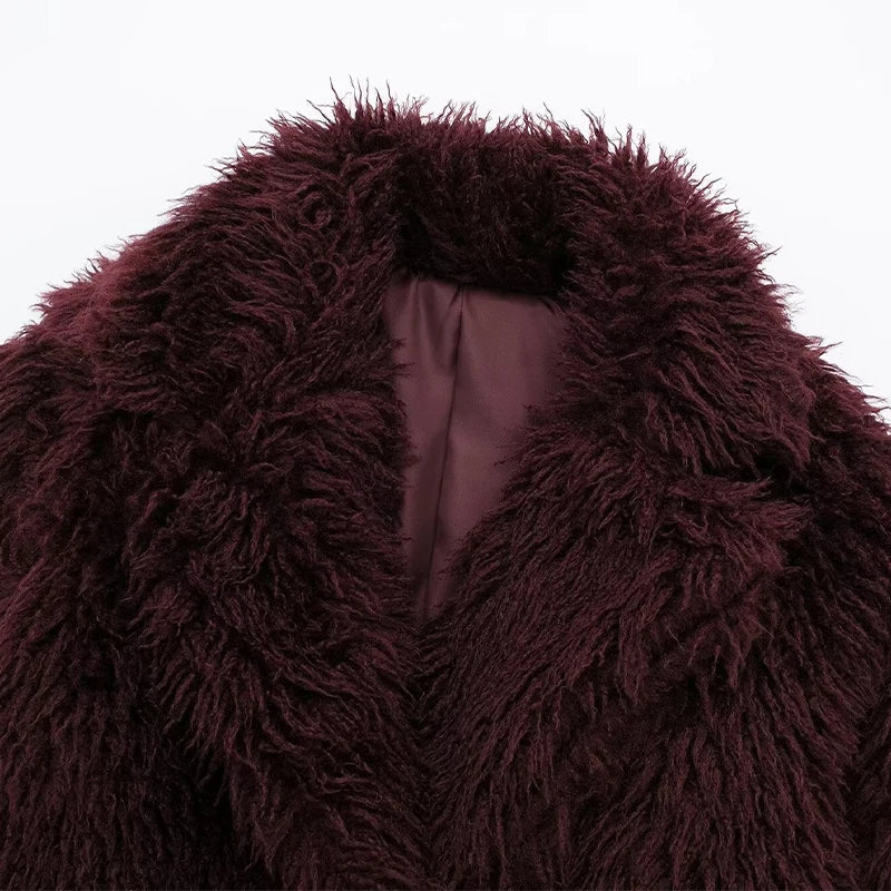 ELVORU - Fur Effect Puffer Coat